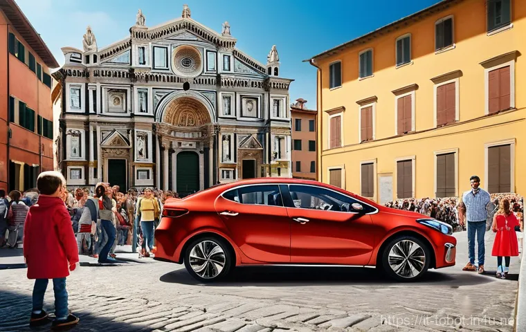 또봇의 성공 스토리 - **Prompt:** A vibrant and dynamic scene in a bustling Italian city square, like Florence or Rome, fe...