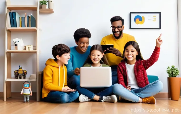 또봇 팬 커뮤니티 추천 사이트 - **Prompt:** A diverse group of enthusiastic animation fans, including children, teenagers, and adult...