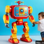 또봇과 변신로봇 비교 - A vibrant and colorful transformable robot toy designed for children aged 3 to 5 years, featuring la...