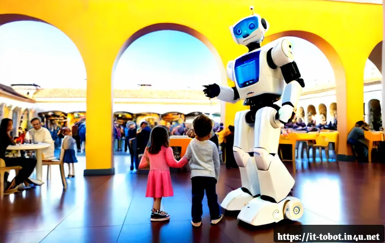 또봇의 각종 이벤트 참여 후기 - Photorealistic family-friendly robot toy event in a bright Italian shopping mall atrium, a cheerful ...